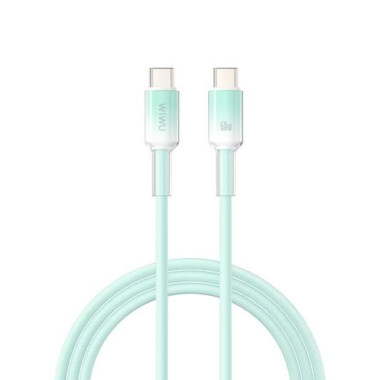 WiWU Wi-C063 NeoLink série 60W Câble en silicium de type C à type C 1m - Vert