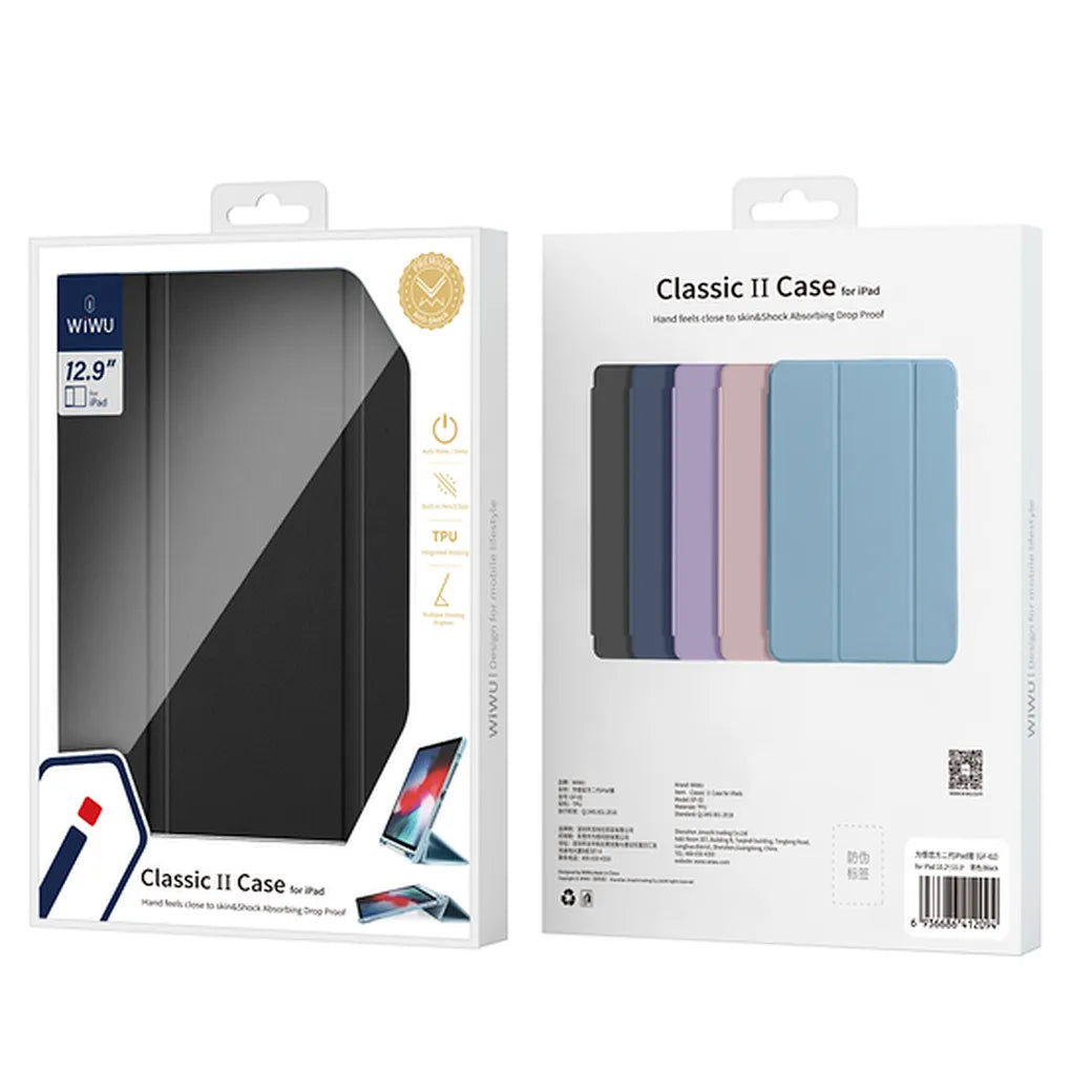 Coque WiWU Classic II pour iPad 2024 Air 11"/10.9"/11" Universal - Noir