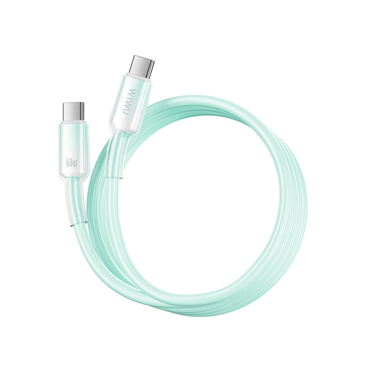 WiWU Wi-C063 NeoLink série 60W Câble en silicium de type C à type C 1m - Vert
