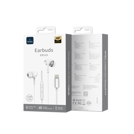 Écouteurs Lightning filaires stéréo WiWU EB319 - Blanc
