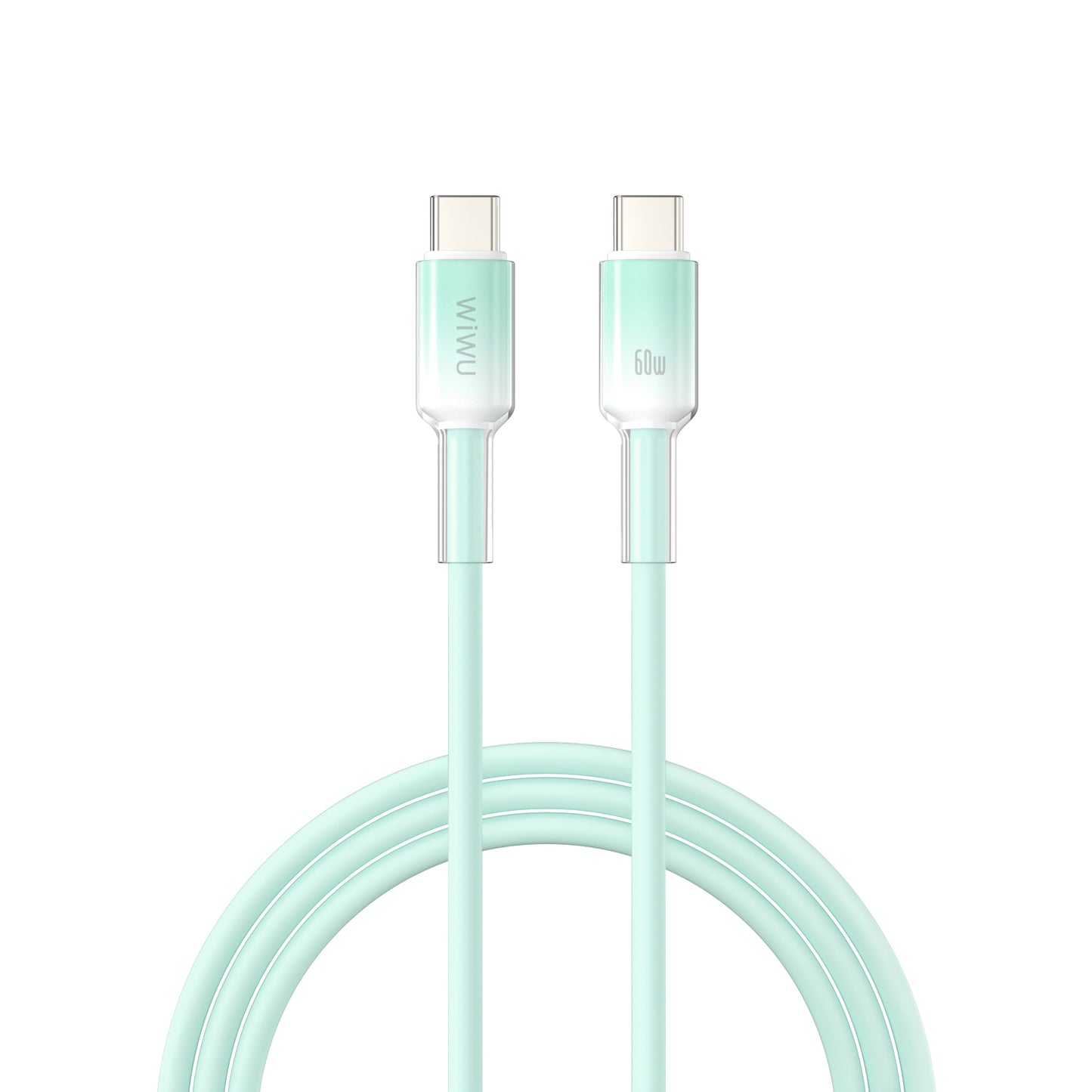 WiWU Wi-C063 NeoLink série 60W Câble en silicium de type C à type C 1m - Vert