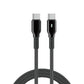 WiWU Wi-C075 DuraLink 60W série Nylon tressé Type-C à Type-C Câble 1m - Noir