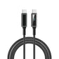 WiWU Wi-C079 Warriors Link 100W Série Nylon tressé Type-C à Type-C Câble1 2m - Noir