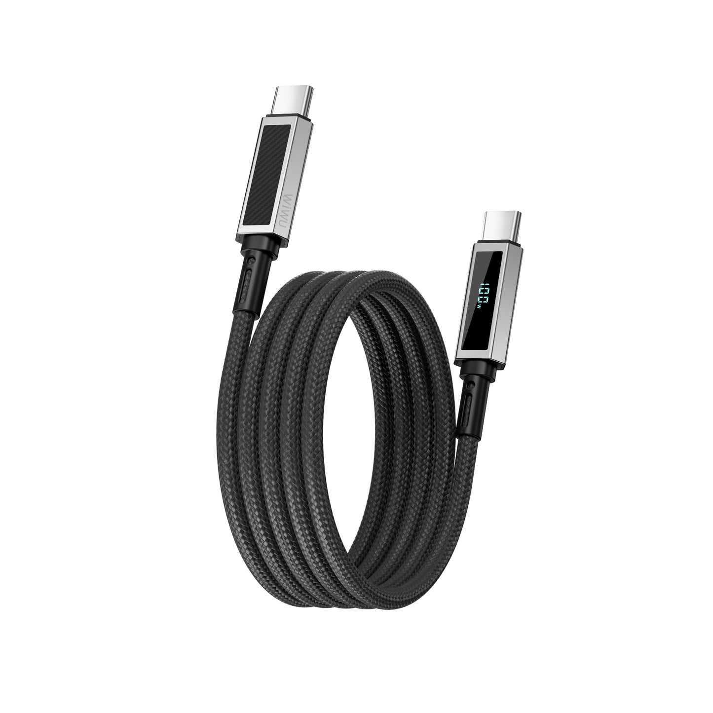 WiWU Wi-C079 Warriors Link 100W Série Nylon tressé Type-C à Type-C Câble1 2m - Noir