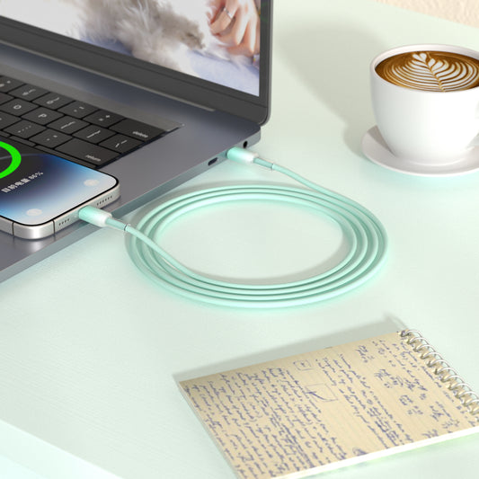 WiWU Wi-C063 NeoLink série 60W Câble en silicium de type C à type C 1m - Vert