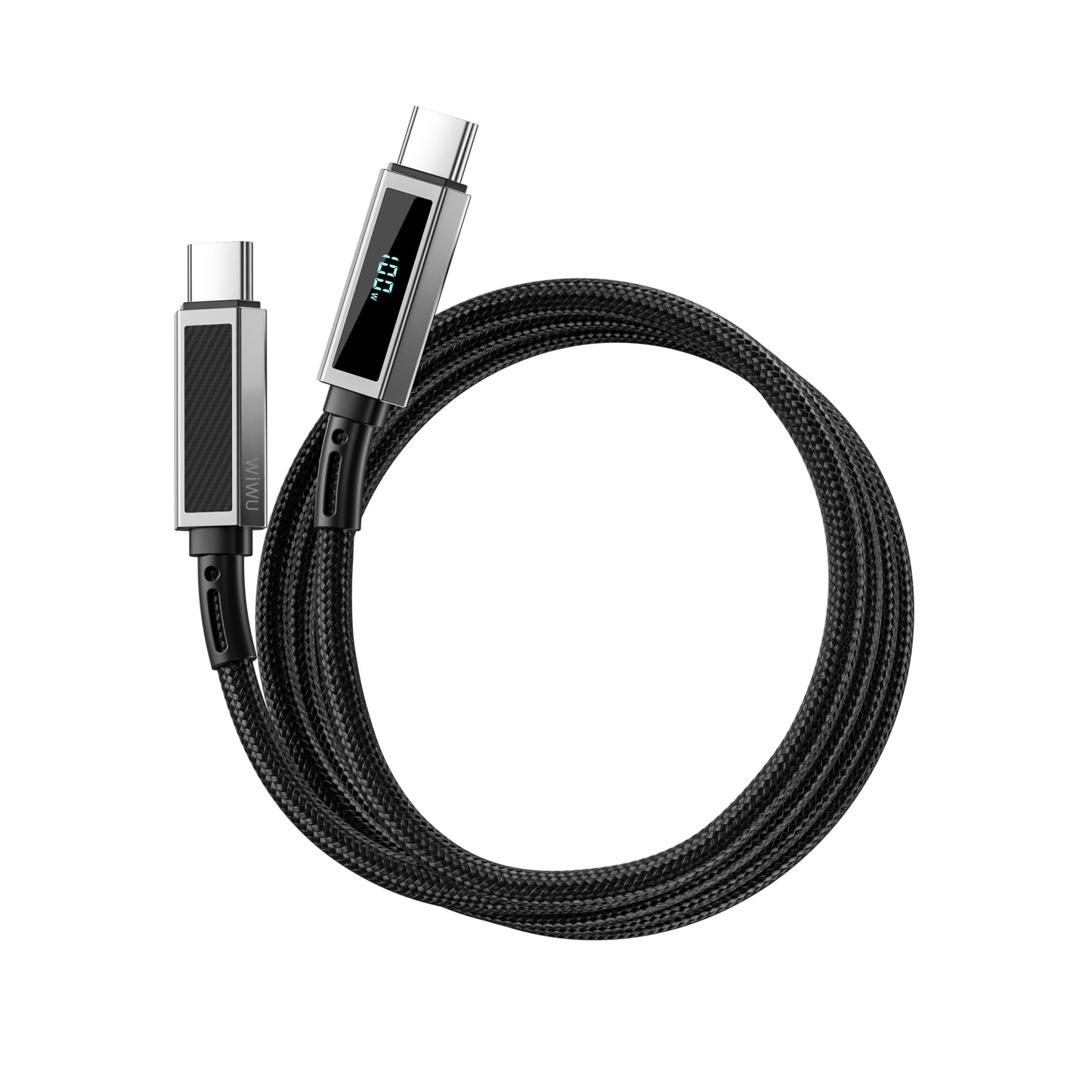 WiWU Wi-C079 Warriors Link 100W Série Nylon tressé Type-C à Type-C Câble1 2m - Noir