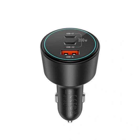 Chargeur de voiture rapide WiWU Wi-QC026 Exeed 200W QC+PD - Noir
