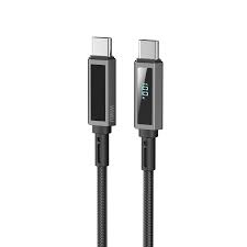 WiWU Wi-C079 Warriors Link 100W Série Nylon tressé Type-C à Type-C Câble1 2m - Noir